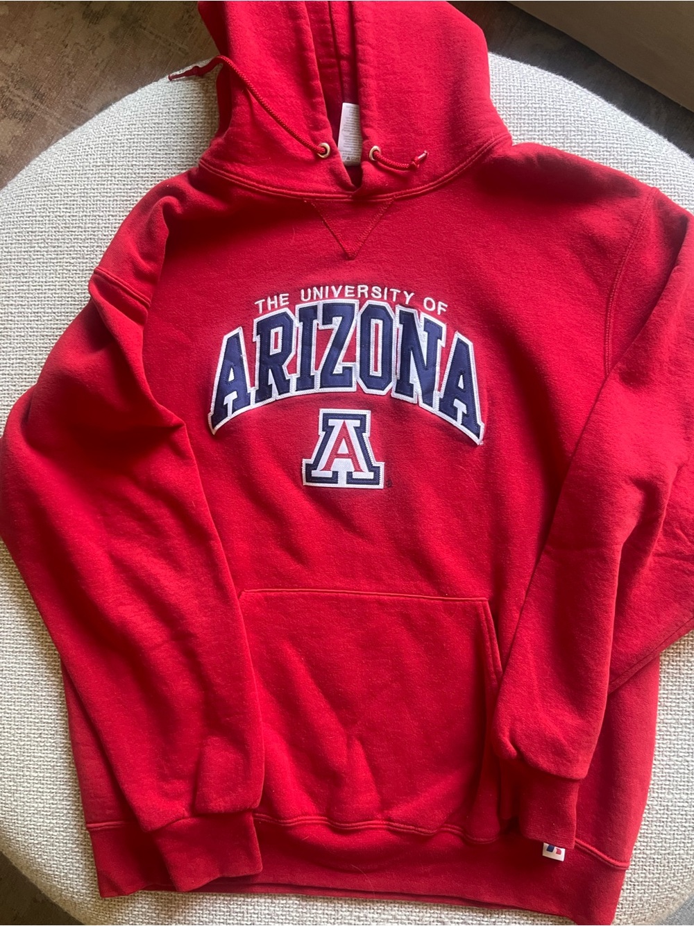 Russell Athletic Red Pullover Hoodie with University of Arizona Logo - Large